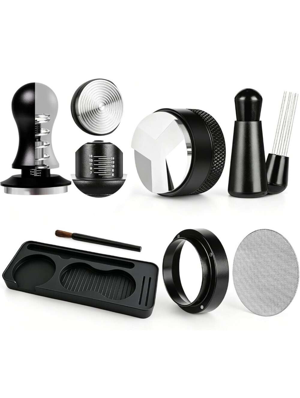53.3mm Spring Loaded Espresso Tamper Set for Breville 54mm Portafilter